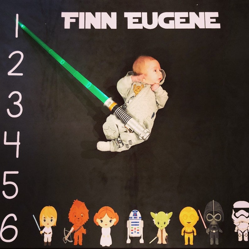 SALE Personalized Milestone Blanket Boy StarWars Milestone Etsy