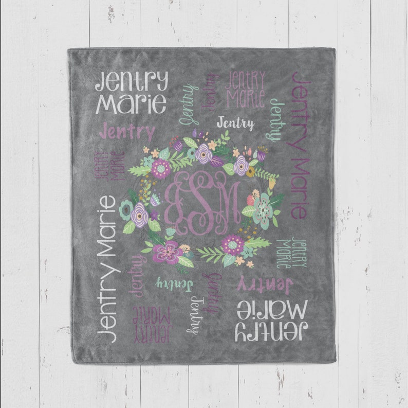 SALE Personalized Baby Blanket Baby Girl Blanket Etsy