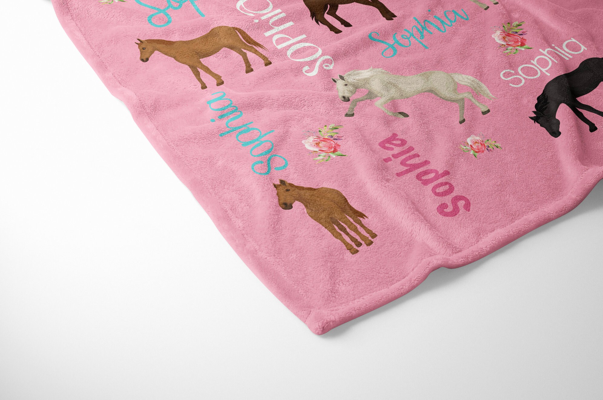 Personalized Horse Blanket Monogrammed Baby Blanket Name Etsy