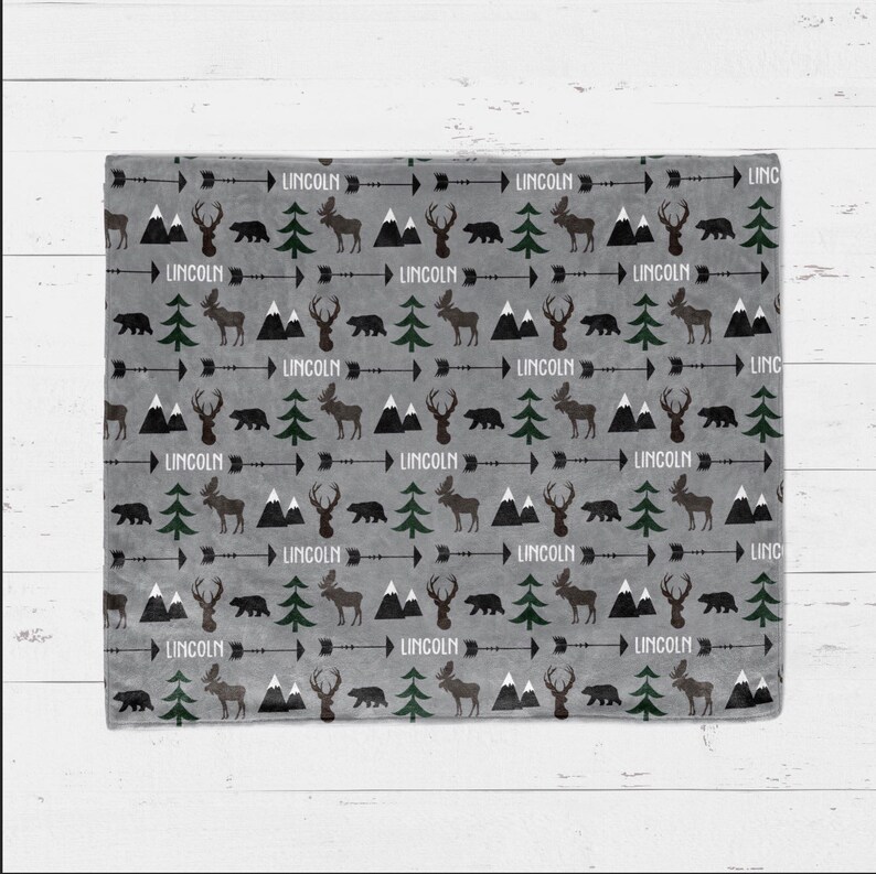 Personalized Swaddle Hunting Baby Blanket Name Blanket Deer Etsy