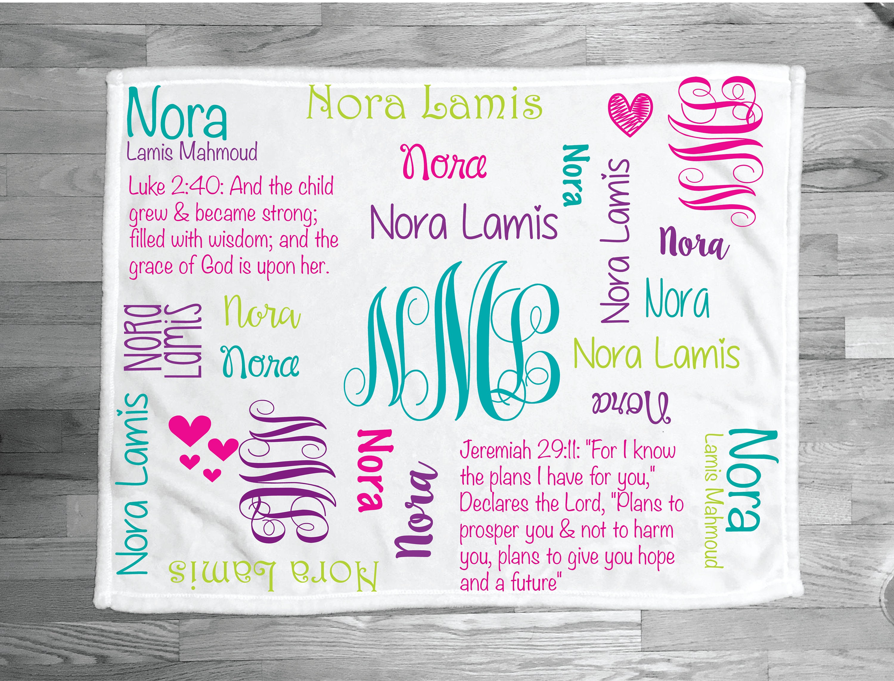 Personalized Baby Blanket Scripture Blanket Monogrammed Baby Etsy