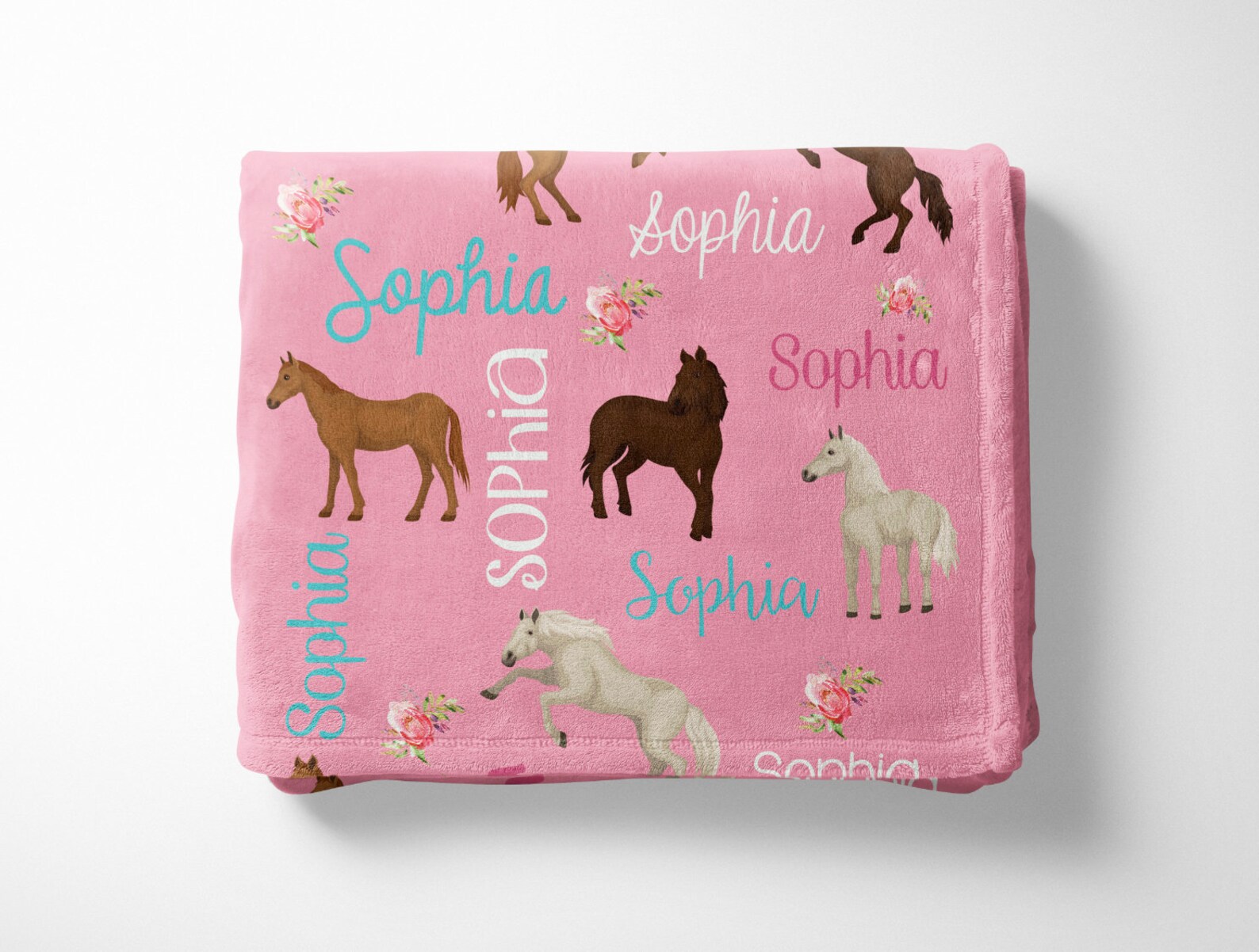 Personalized Horse Blanket Monogrammed Baby Blanket Name Etsy