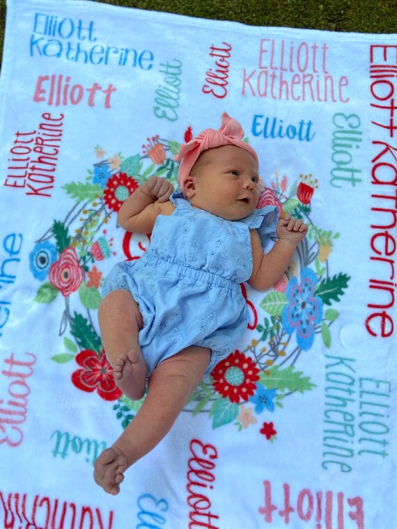 SALE Personalized Baby Blanket Baby Girl Blanket Personalized Blanket Baby Name Blanket Personalize Baby Swaddle Blanket Name Hat Etsy Canada