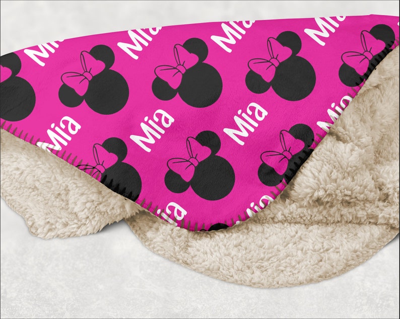 Personalized Minnie Mouse Blanket Minnie Mouse Name Blanket Etsy