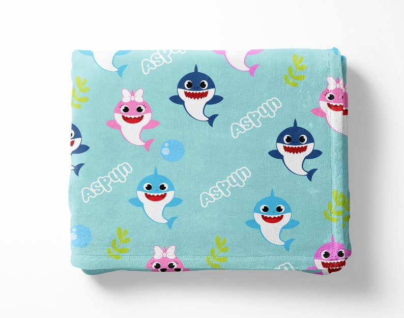 Personalized Shark Blanket Personalized Baby Shark Blanket Etsy