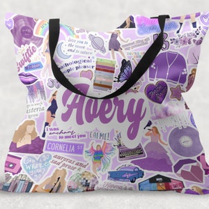 SALE personalisierte Reißverschlusstasche, personalisierte Kosmetiktasche, personalisierte Stiftetasche, Make-up Namen Tasche, Taylor Swift Tasche, Swiftie Tasche, TS Tasche Purple