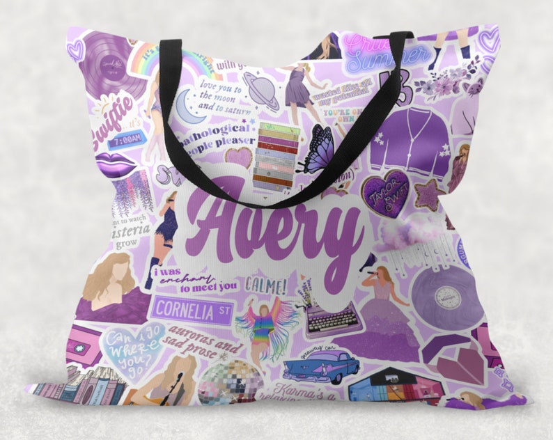 SALE personalisierte Reißverschlusstasche, personalisierte Kosmetiktasche, personalisierte Stiftetasche, Make-up Namen Tasche, Taylor Swift Tasche, Swiftie Tasche, TS Tasche Purple