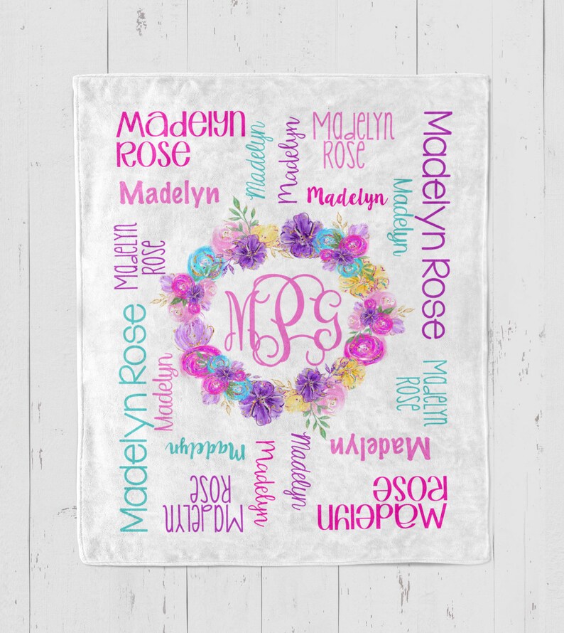 SALE Personalized Baby Blanket Baby Girl Blanket Etsy
