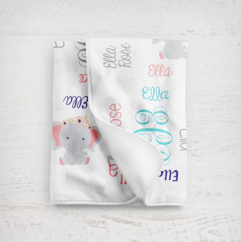 Personalized Elephant Blanket monogram baby blanket Etsy