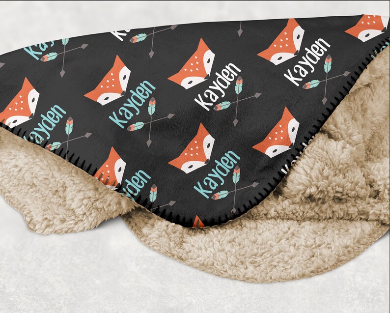 Tribal Fox and Arrow Swaddle Blanket Personalized Name Etsy