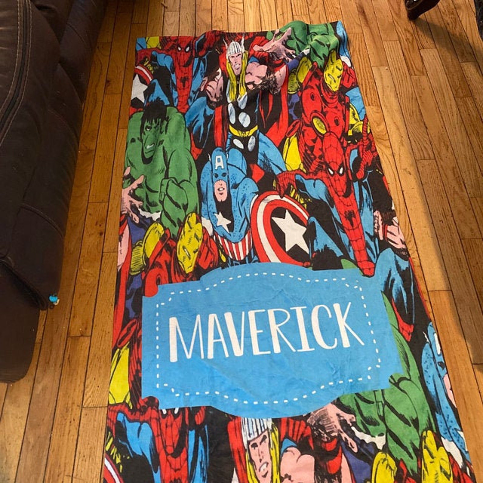 Marvel Superhero Towel Personalize Marvel Superhero Beach Etsy