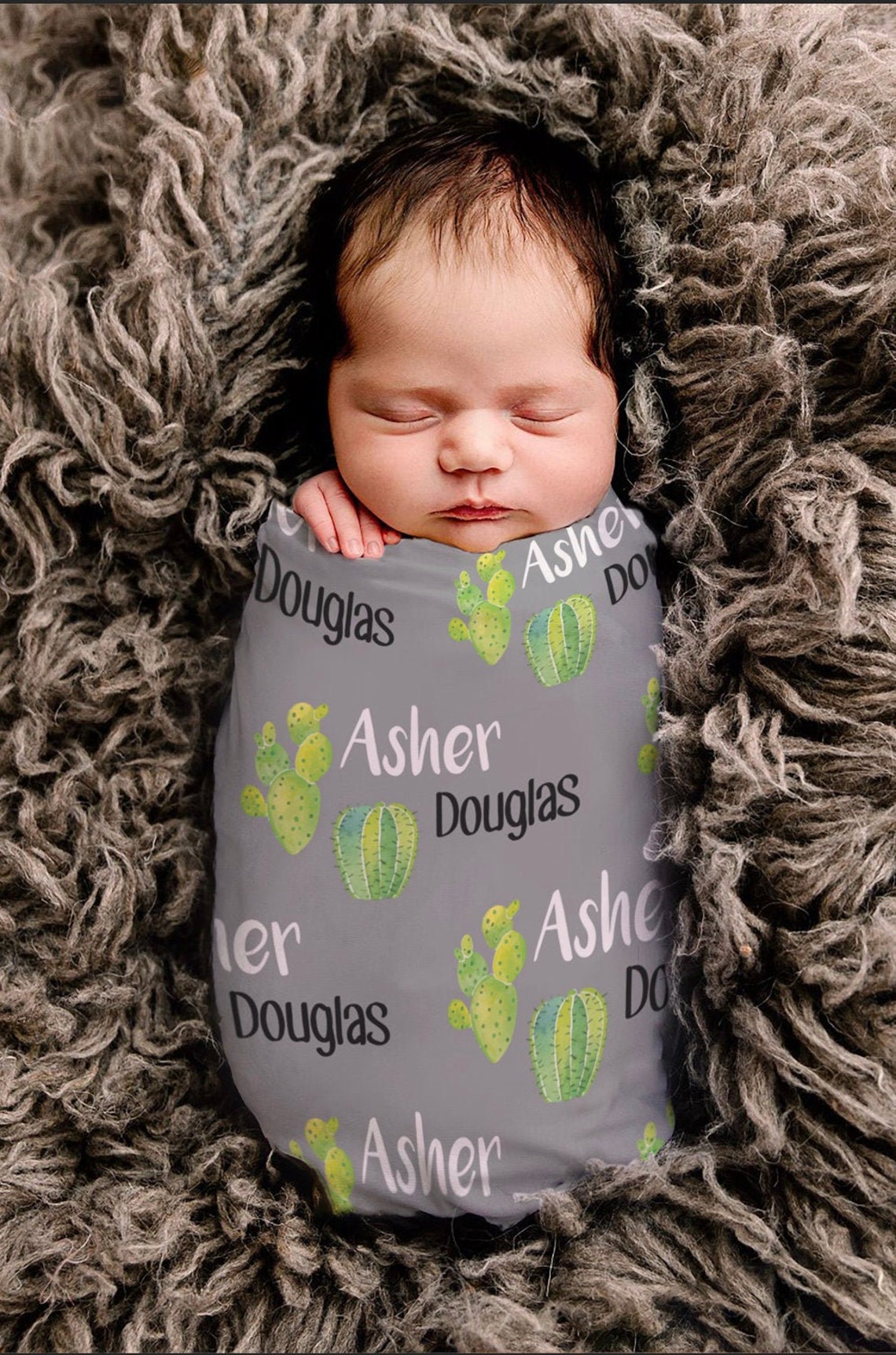 SALE Personalize Baby Blanket Baby Name Blanket Cactus Name Etsy