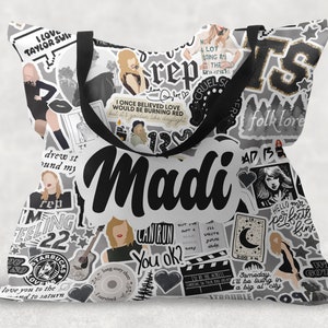 SALE personalisierte Reißverschlusstasche, personalisierte Kosmetiktasche, personalisierte Stiftetasche, Make-up Namen Tasche, Taylor Swift Tasche, Swiftie Tasche, TS Tasche Black