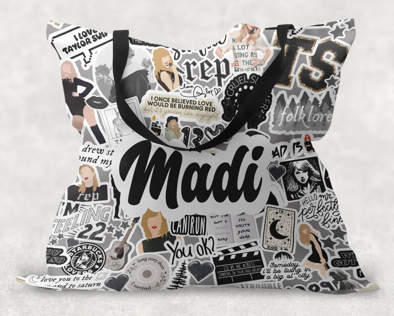 SALE personalisierte Reißverschlusstasche, personalisierte Kosmetiktasche, personalisierte Stiftetasche, Make-up Namen Tasche, Taylor Swift Tasche, Swiftie Tasche, TS Tasche Black