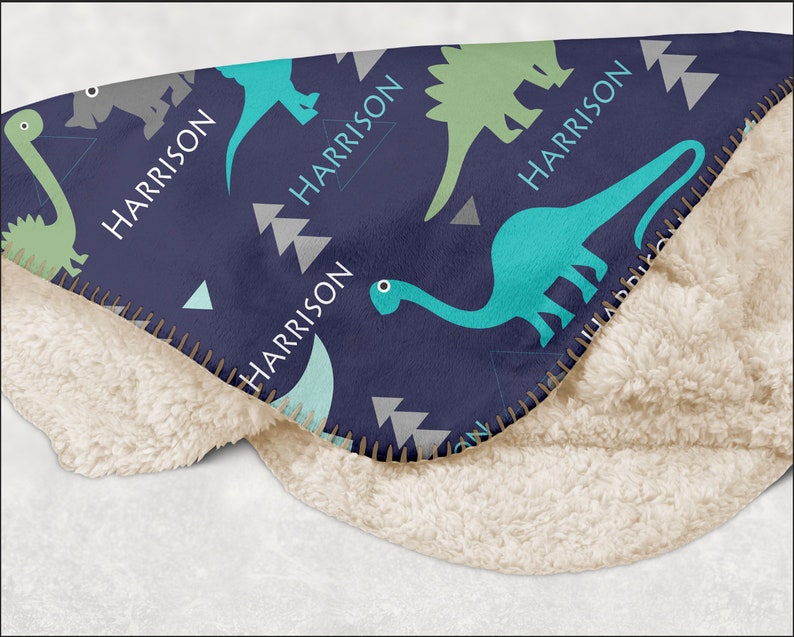 Personalized dinosaur blanket Dinosaur Name Blanket Dino | Etsy
