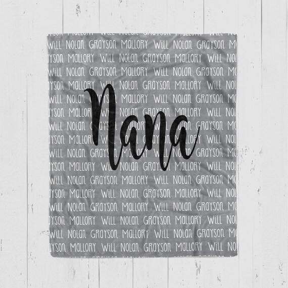 Personalized Grandma Blanket Personalized Mom Blanket Etsy