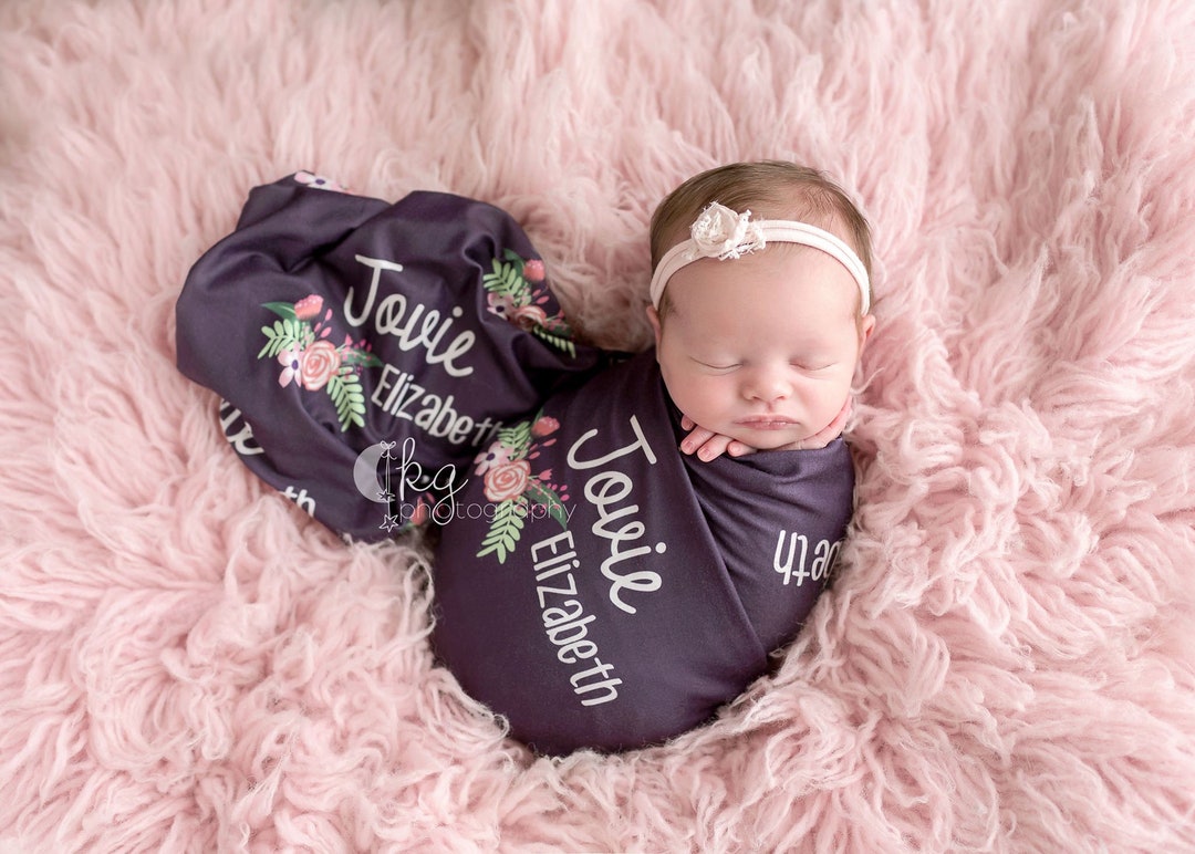 Baby Girl Blanket Name Blanket Personalized Blanket Baby Etsy