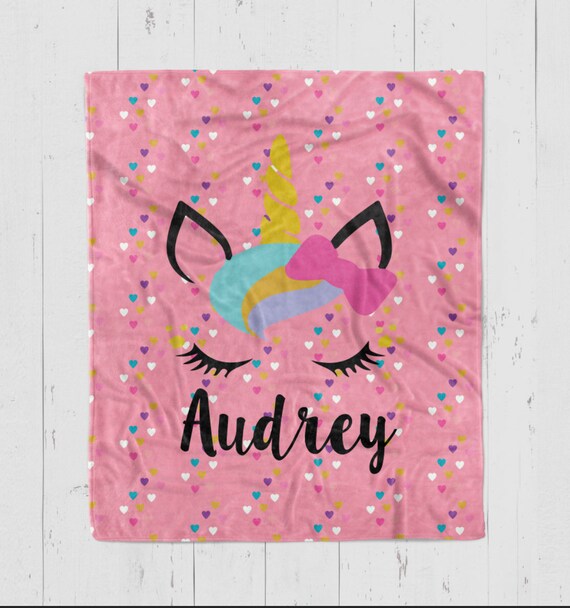 personalized unicorn baby blanket