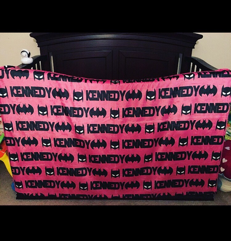 Batman Blanket Personalize Baby Blanket Monochrome Blanket Etsy