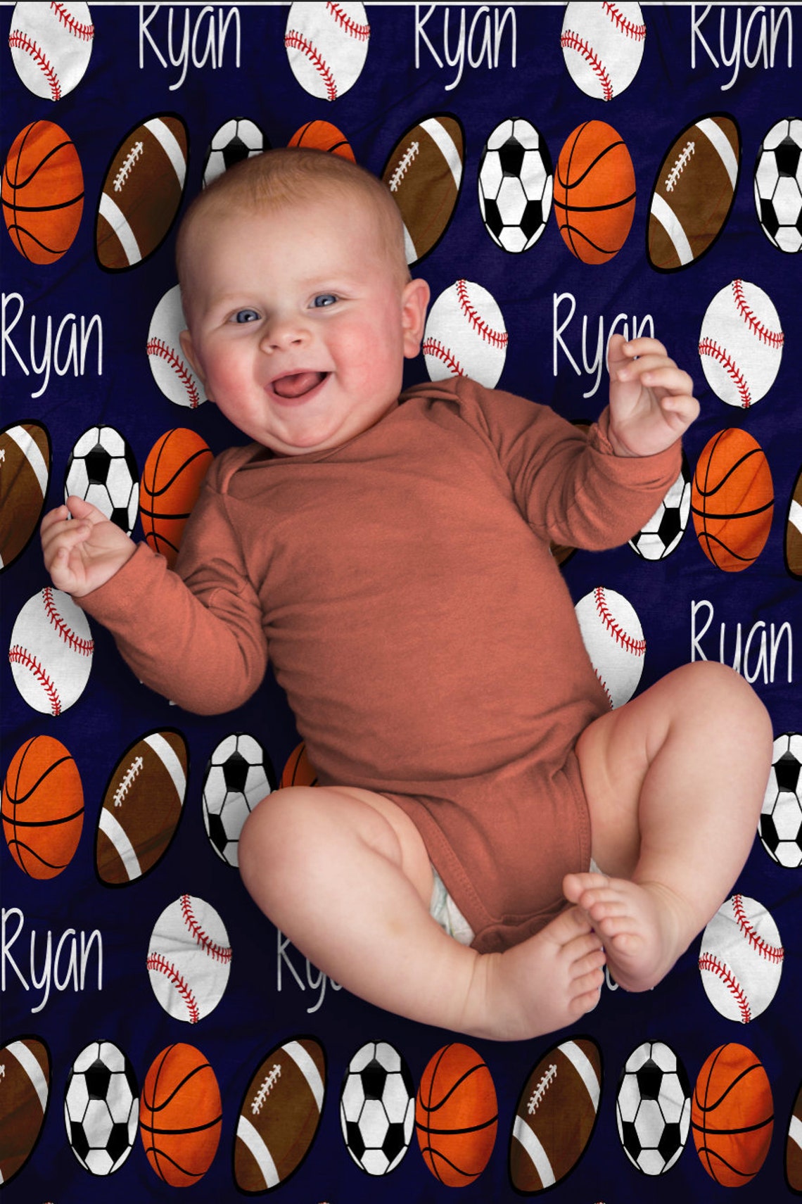 Personalized Sports Blanketpersonalize Baby Blanket Baby Etsy