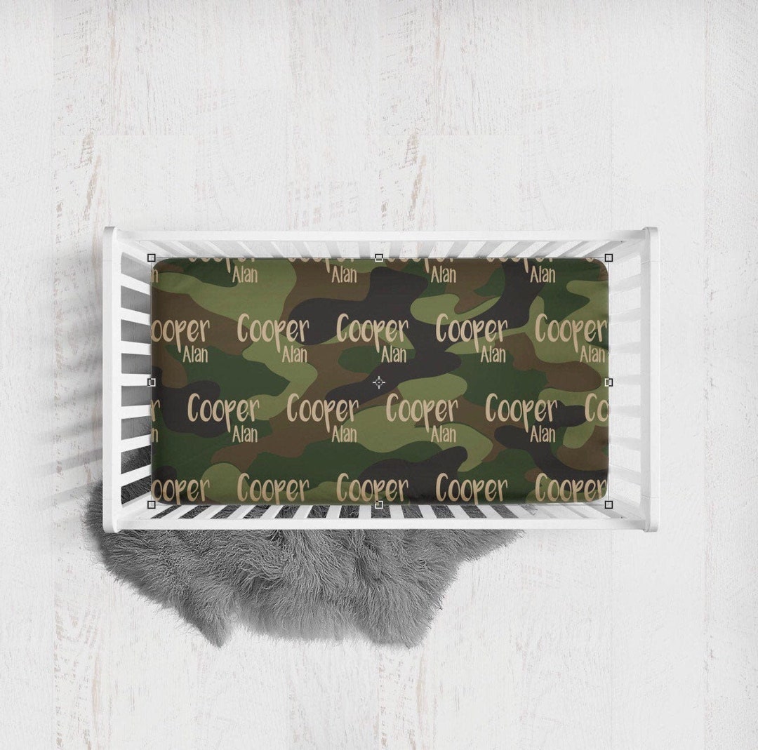 Personalized Crib Sheet, Personalized Camo Crib Sheet, Camo Name Crib ...