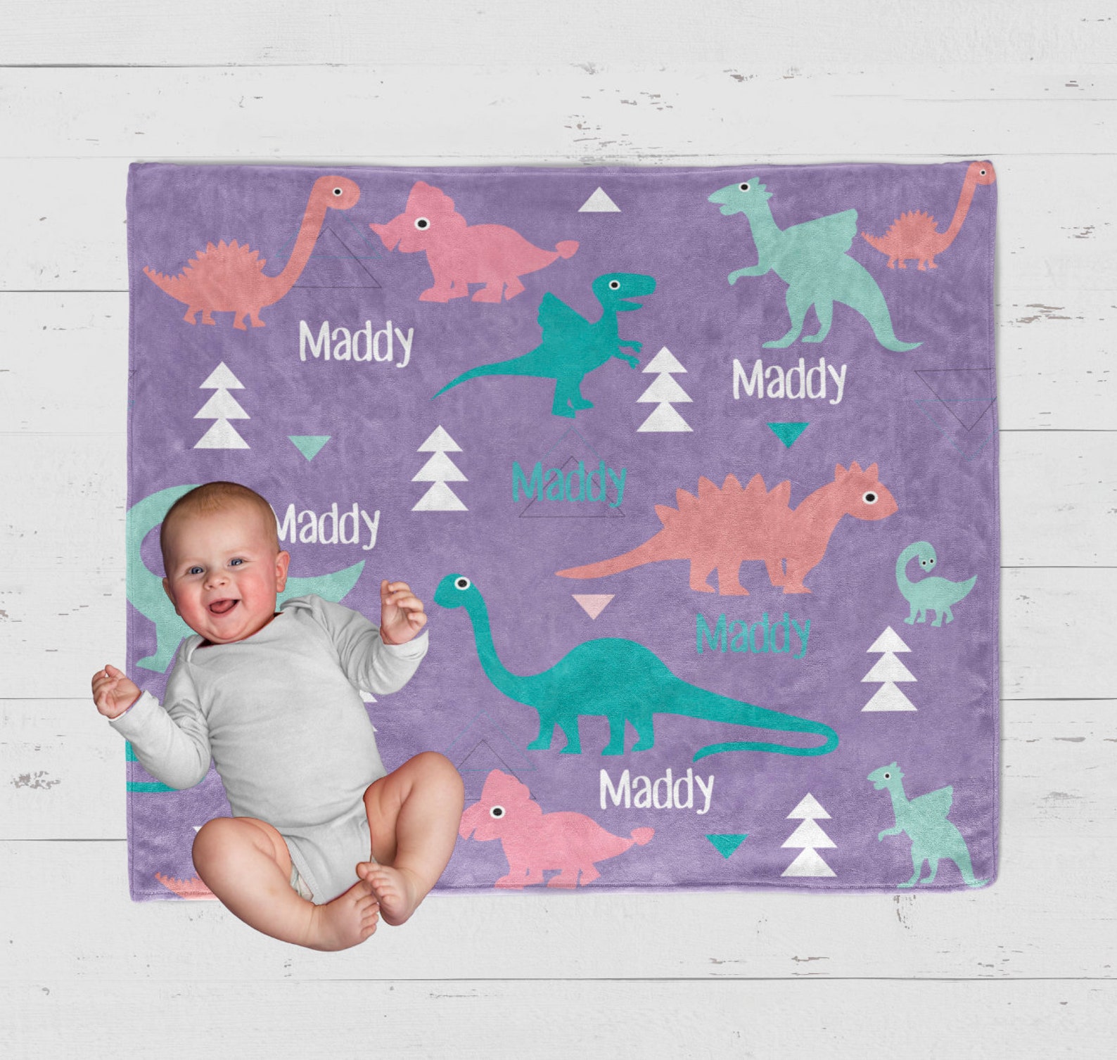 Personalized Dinosaur Blanket Dinosaur Name Blanket Dino Etsy
