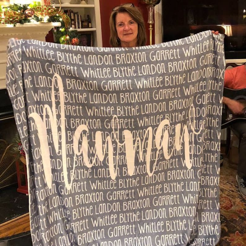 Personalized Grandma Blanket Personalized Mom Blanket Etsy