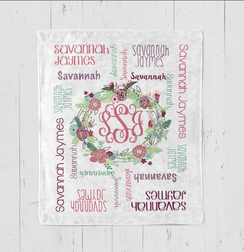 SALE Personalized Baby Blanket Baby Girl Blanket Etsy