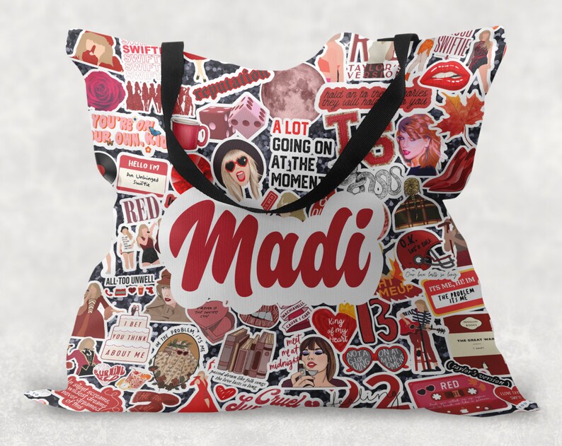 SALE personalisierte Reißverschlusstasche, personalisierte Kosmetiktasche, personalisierte Stiftetasche, Make-up Namen Tasche, Taylor Swift Tasche, Swiftie Tasche, TS Tasche Red