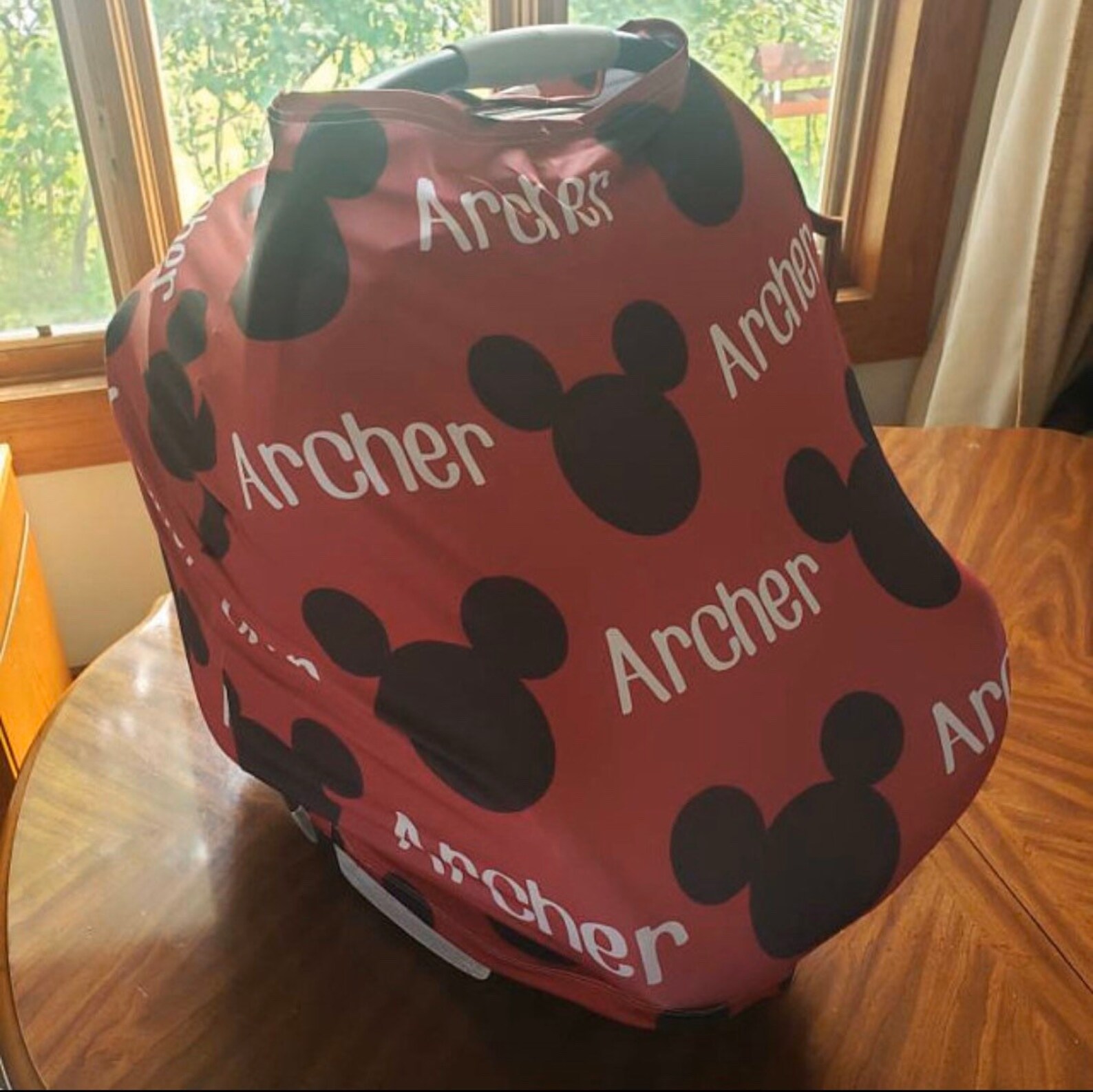 Mickey Car Seat Canopy Cover With Name Personalized Shopping Etsy