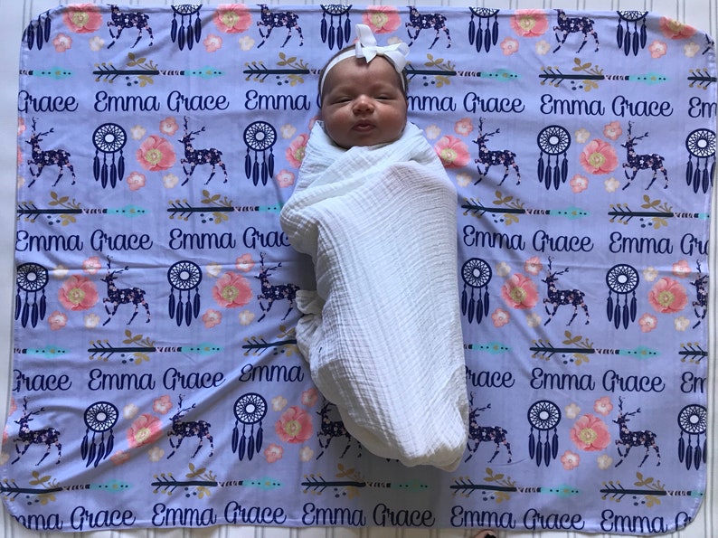 Personalized Swaddle Blanket Baby Name Blanket Name Swaddle Etsy