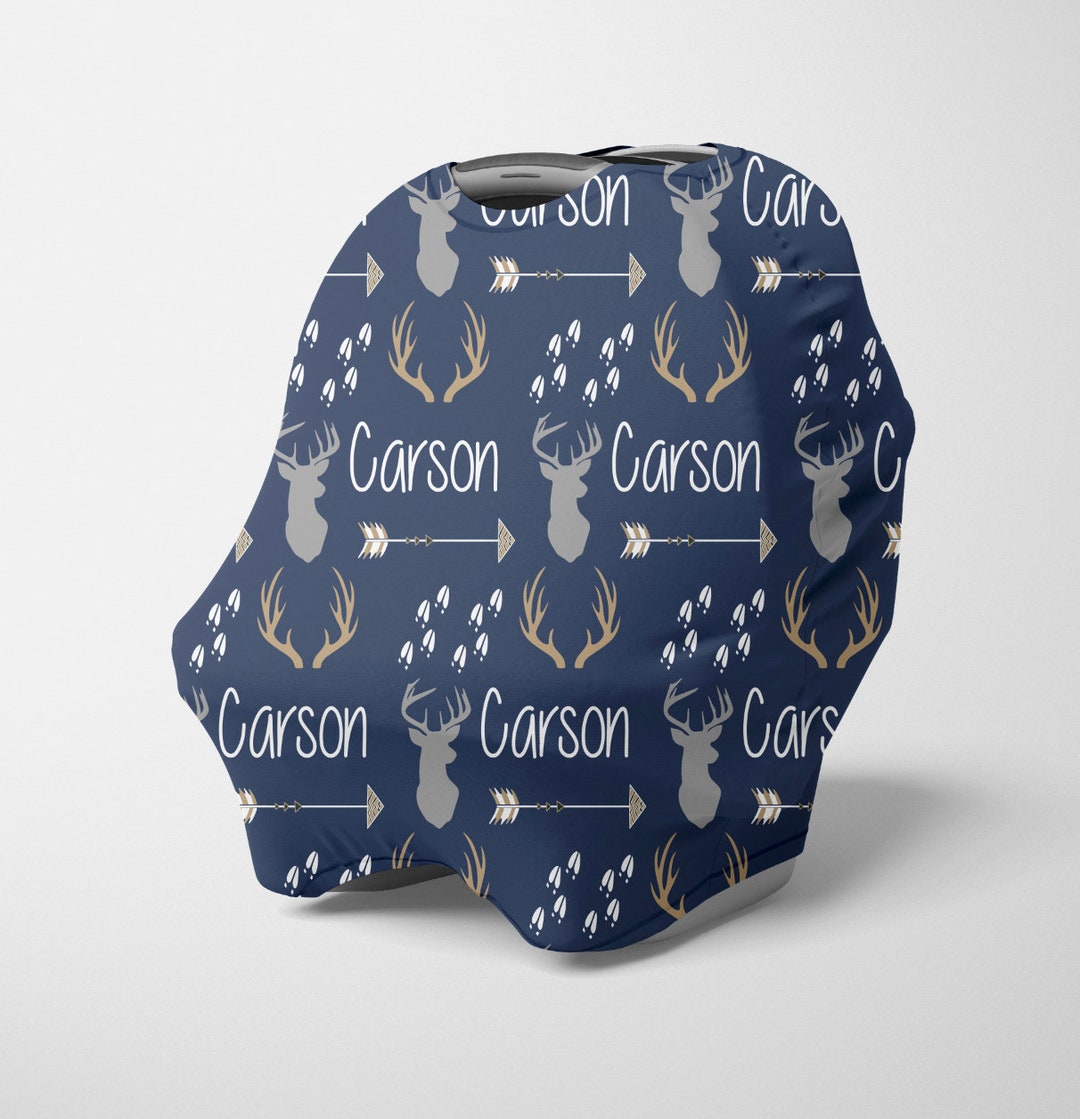 Sale Personalized Car Seat Canopy, Deer Car Seat Cover, Personalized