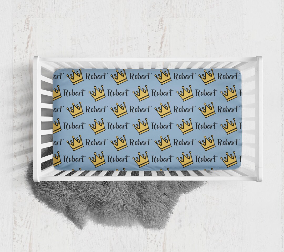 Personalized Crib Sheet Personalized Prince Crib Sheet Etsy