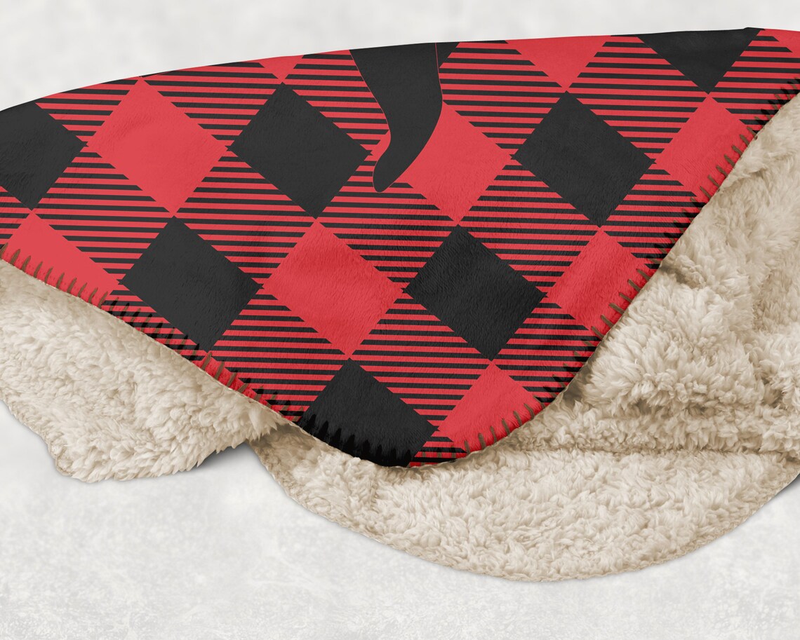 Buffalo Plaid Blanket Personalized Baby Blanket Baby Name Etsy