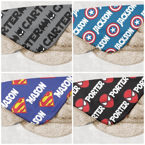 Batman Blanket, Captain America Blanket, Spiderman Blanket, Superman Blanket, Batgirl Blanket, Superhero Blanket