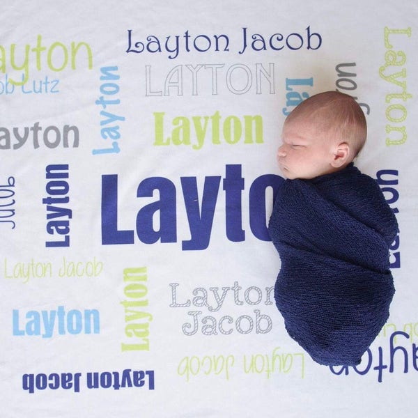 SALE Personalized Baby Blanket, Baby Boy Blanket, Personalized Blanket, Baby Name Blanket, Personalize Baby, Swaddle Blanket, Baby Blanket