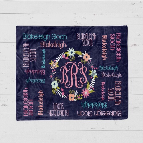 SALE Personalized Baby Blanket Baby Girl Blanket Etsy