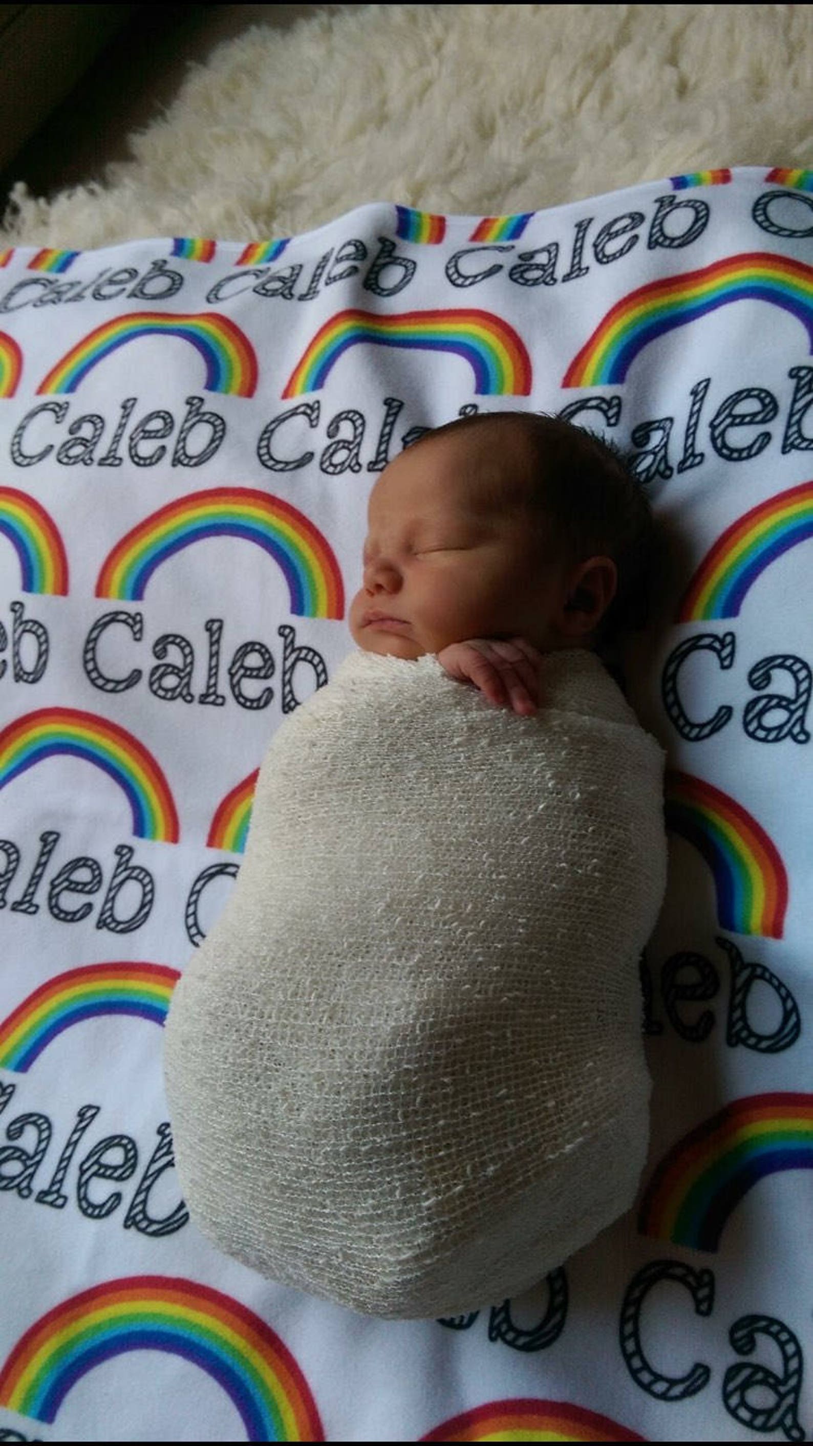 Personalized Rainbow Baby Name Blanket Velvet Plush Name Etsy