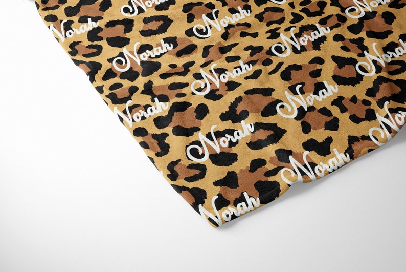 Personalized Swaddle Leopard Print Baby Name Blanket Leopard Etsy