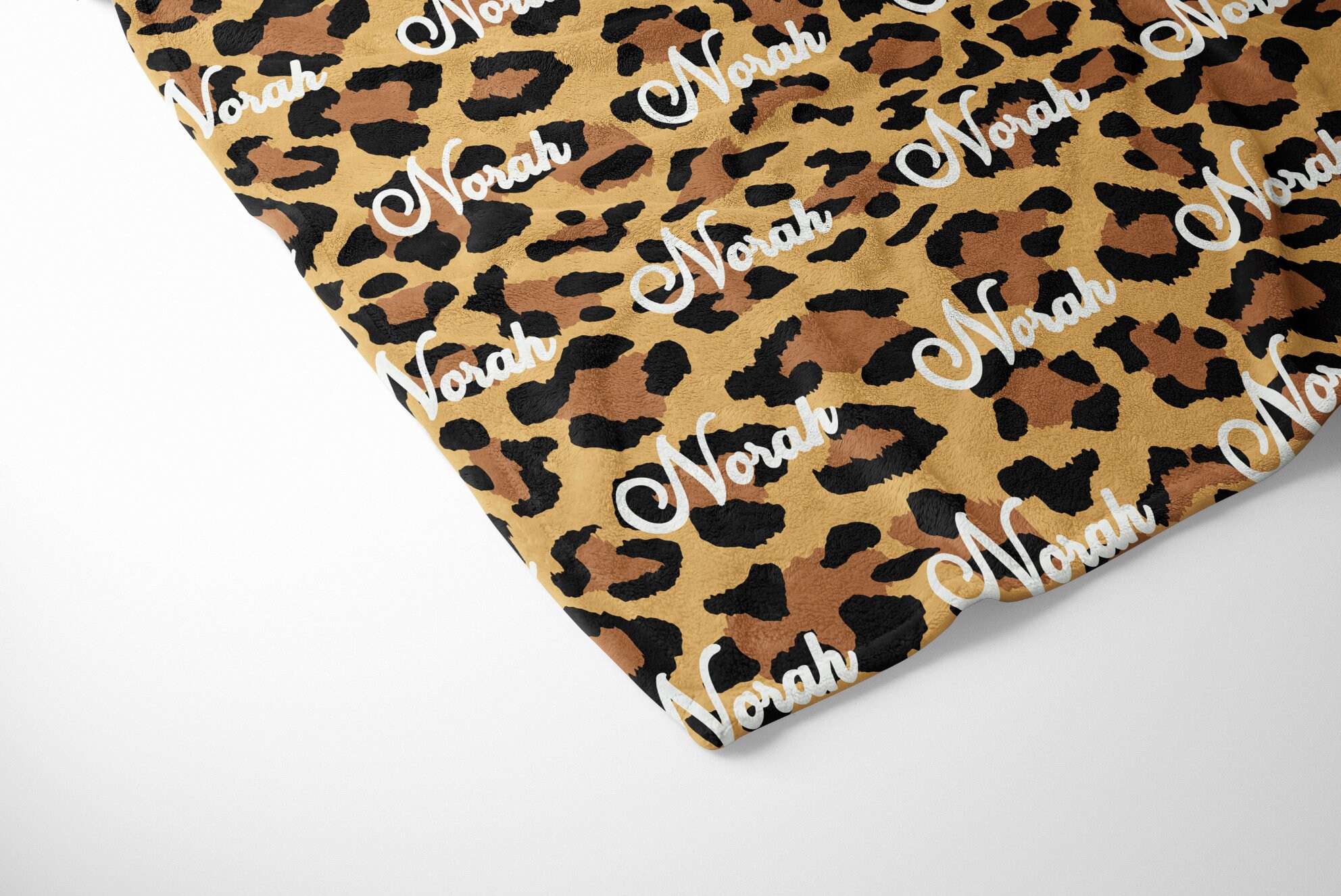 Personalized Swaddle Leopard Baby Blanket Leopard Name Etsy