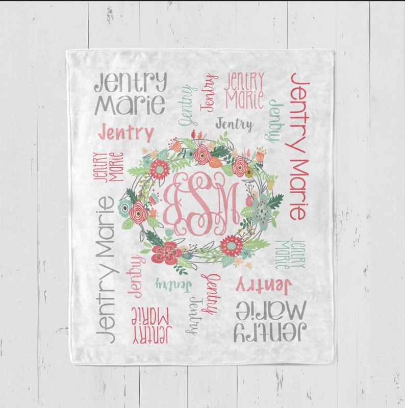 etsy baby name blanket