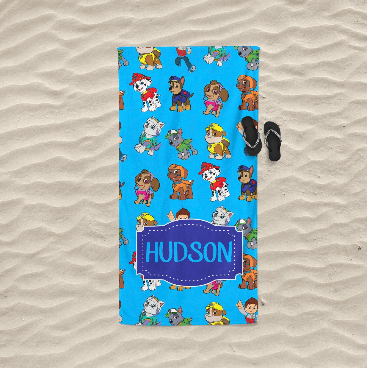 Facecloth Gift Bath Towel Personalised Embroidered Paw Patrol Cotton Hand 
