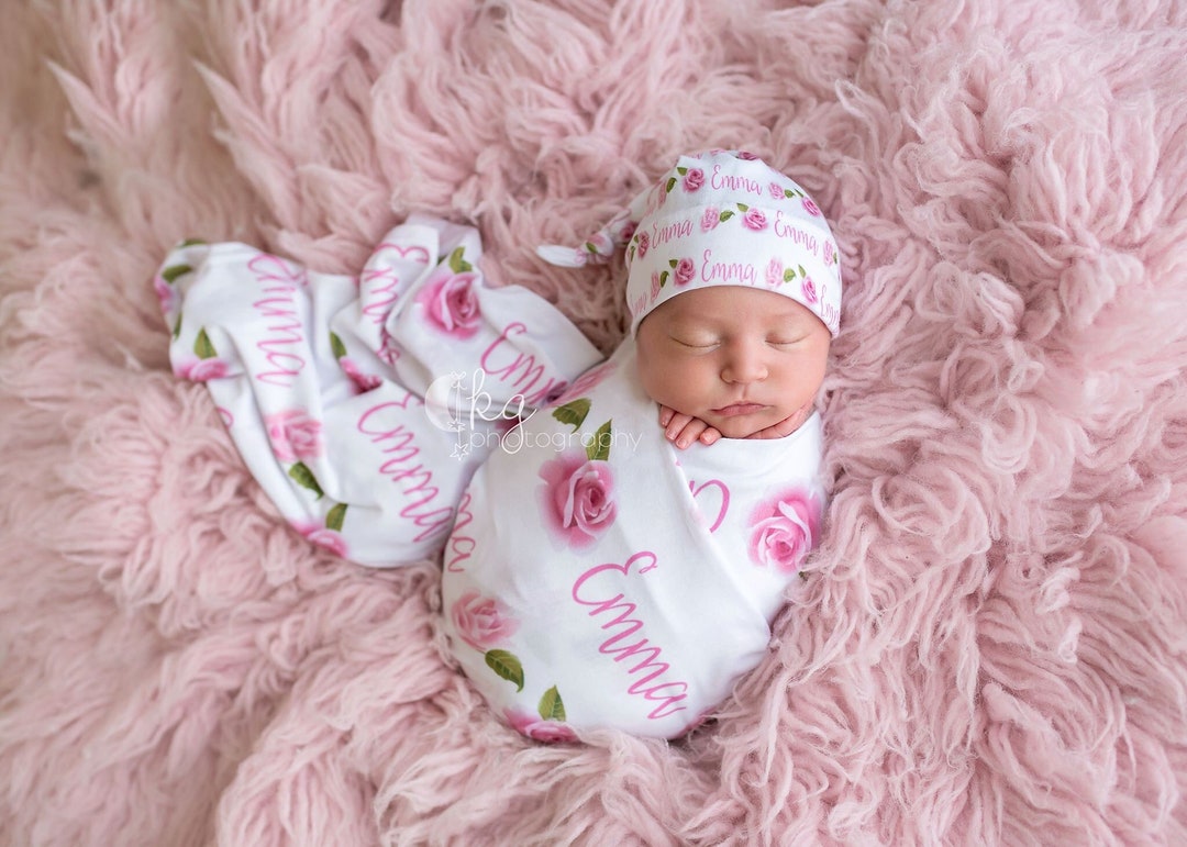 SALE Personalized Name Blanket, Personalized Name Rose Blanket, Roses