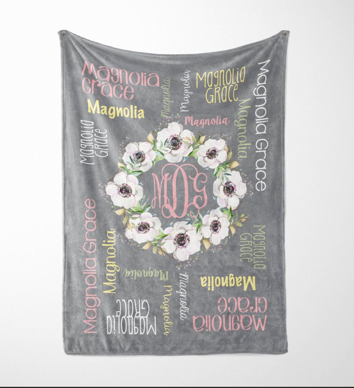 SALE Personalized Baby Blanket Baby Girl Magnolia Blanket Etsy