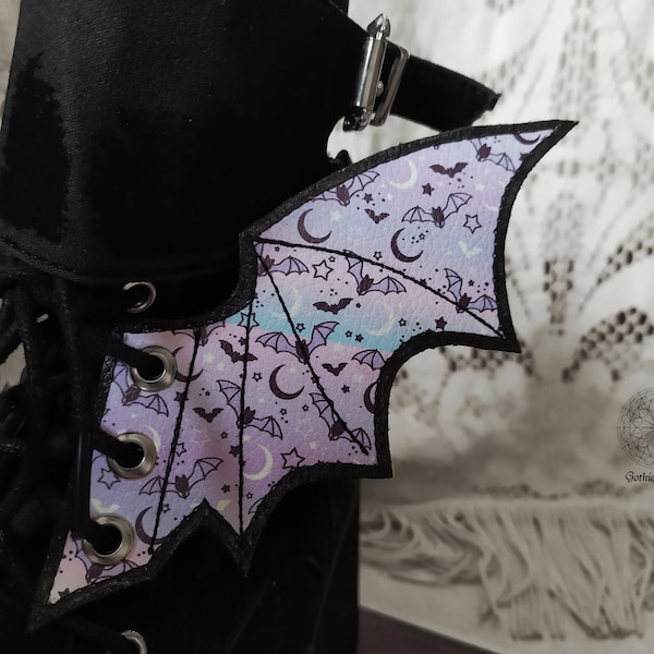 Pastel goth shoe wings, bat wings, skate wings, wings for boots, gothic accessory, kawaii style