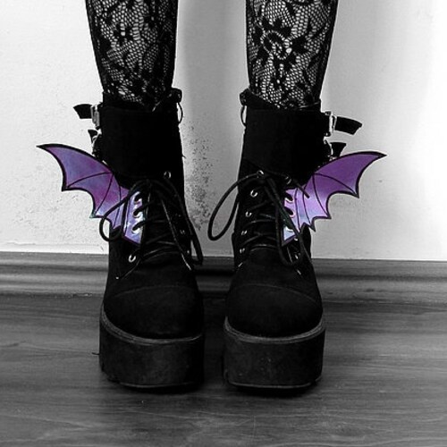 Purple Shoe Wings Pastel Goth Bat Wings Skate Wings Vegan - Etsy