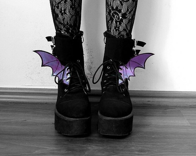 Purple Shoe Wings, Pastel Goth Bat Wings, Skate Wings, Vegan Shoe Wings ...