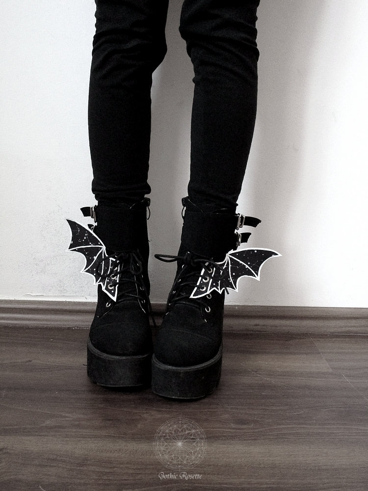 Gothic shoe wings Occult celestial bat wings for shoes | Etsy