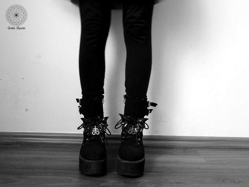 goth skate clips bat shoe clips gothic shoe clips gothic gift black skate wings leviathan cross gothic skate wings Occult shoe wings