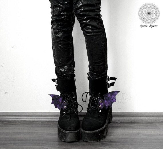 Gothic Shoe Wings Gothic Skate Wings Purple Shoe Wings Bat - Etsy